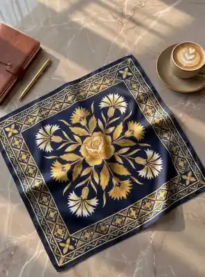 Hand-Painted Natural Silk Scarf